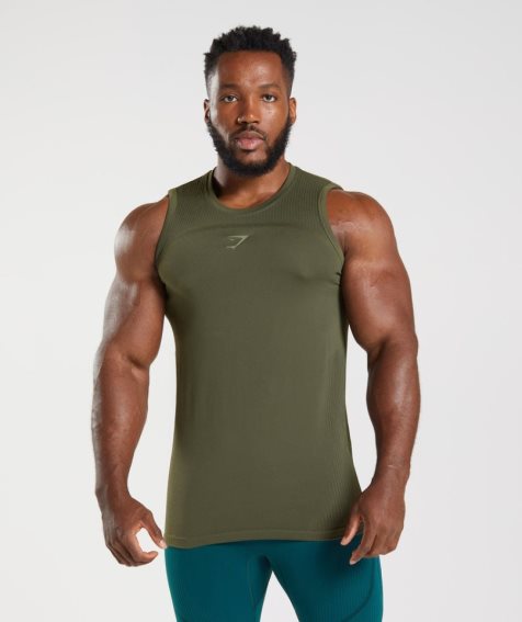 Podkoszulki Gymshark 315 Seamless Męskie Oliwkowe | PL 249AYT